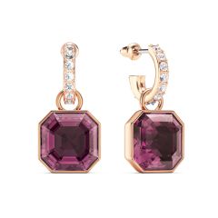 Asscher IRIS Crystals Drop Earrings Rose Gold Plated